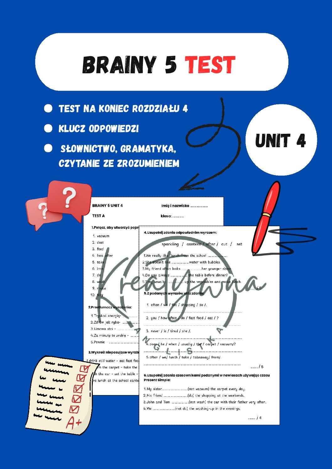Brainy 5 Unit 4 TEST