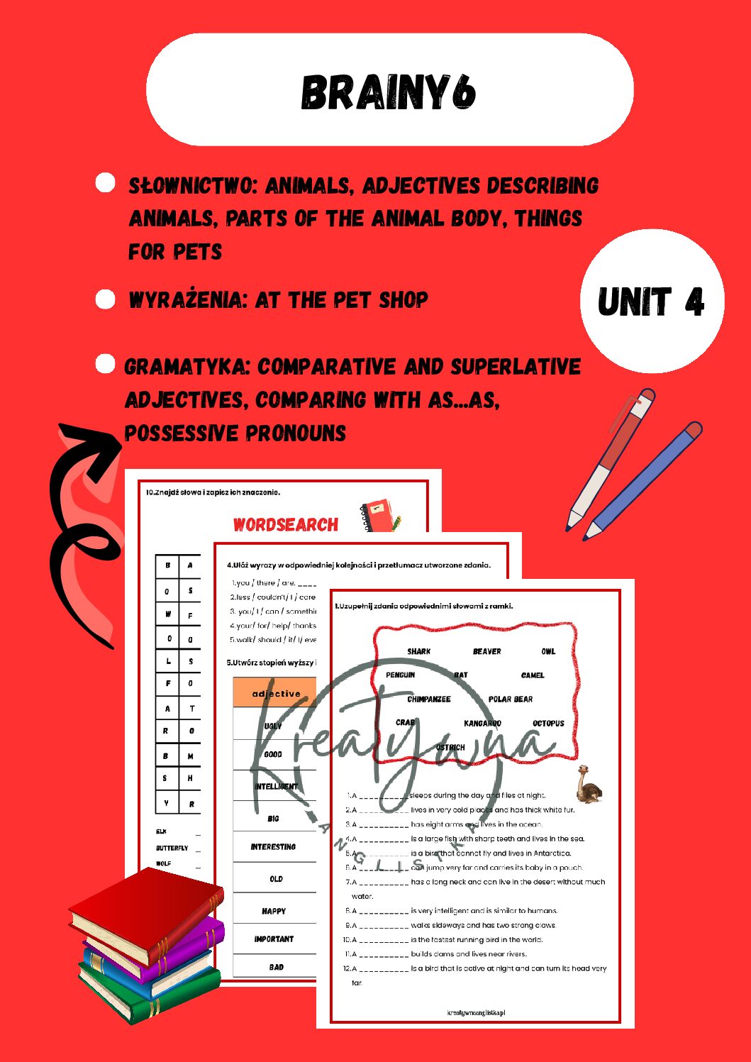 Brainy 6 Unit 4 Dodatkowe ćwiczenia