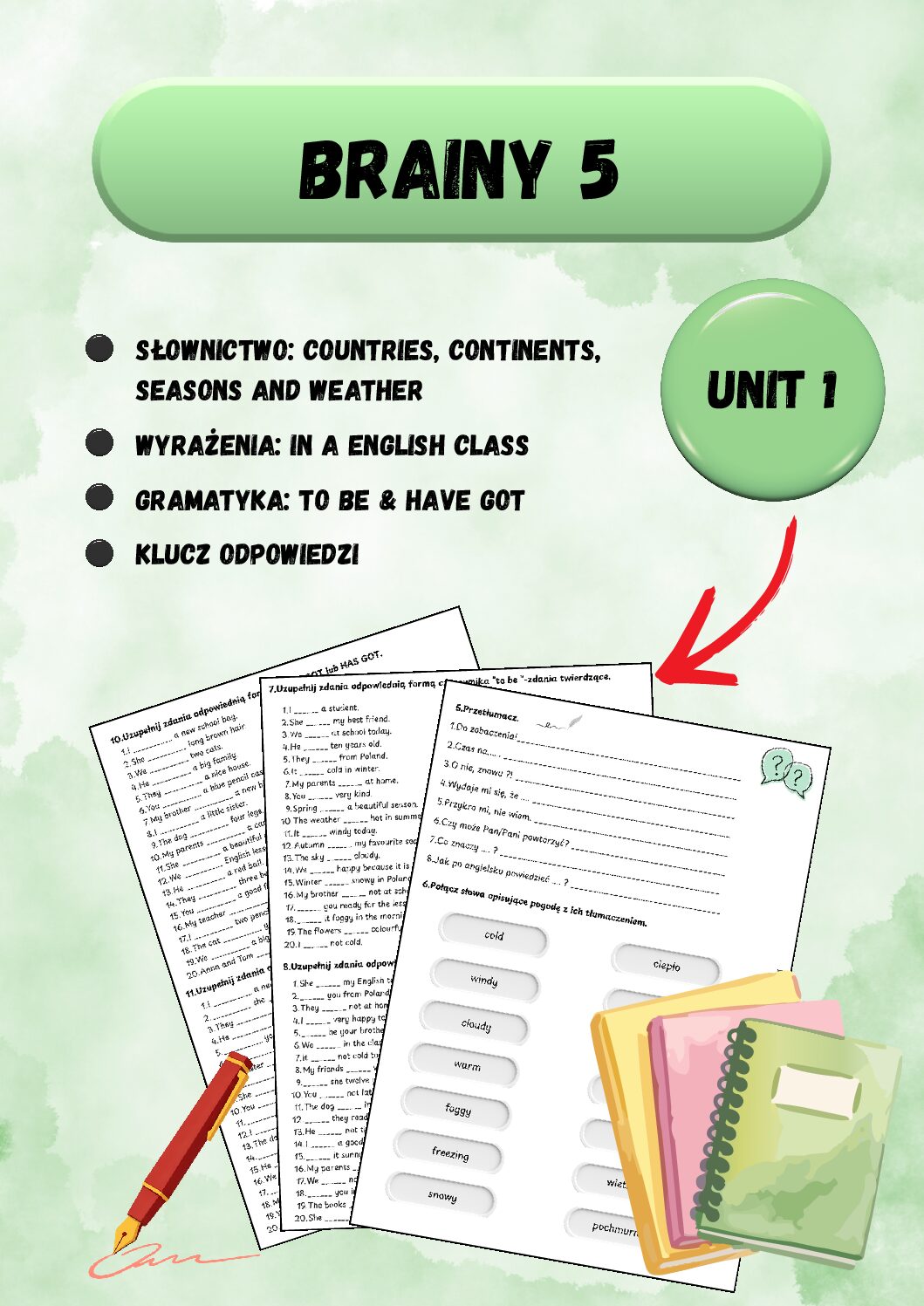 Brainy 5 Unit 1 Dodatkowe ćwiczenia