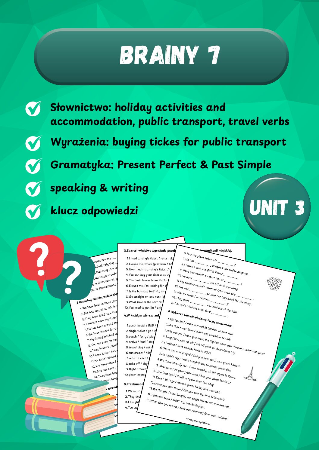 Brainy 7 Unit 3 Dodatkowe ćwiczenia