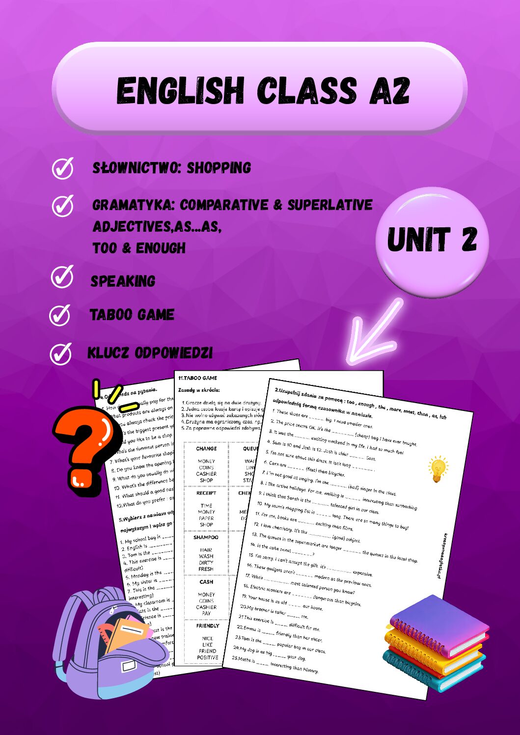 English Class A2 Unit 2 Dodatkowe ćwiczenia